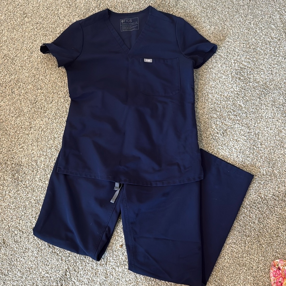 Figs scrub set XS navy